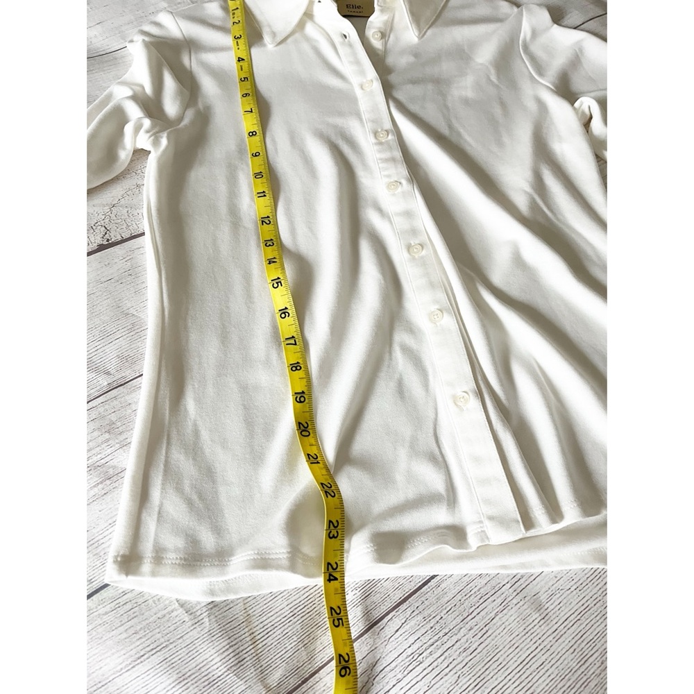 Elie Tahari ivory color silky button down shirt NWT - Picture 8 of 8